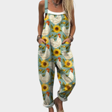 Dungarees with Sunflowers and Chickens