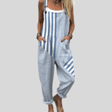 Striped Dungarees Blue-White