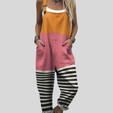 Colour-Block Dungarees Orange-Pink