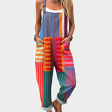 Colourful Dungarees with Stripe Mix