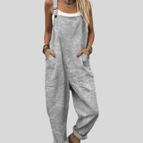 Dungarees Light Grey with Worn Look