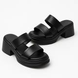 Women's High Heels — Calf Leather Sandals
