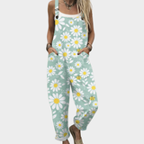 Dungarees with Daisies Mint Green