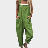 Dungarees in Grass Green with Textured Pattern