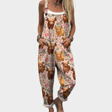 Dungarees with Highland Cattle Cream