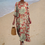 Long, flowing, stylish, and comfortable dress