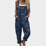 Navy Blue Dungarees with Duck Motif
