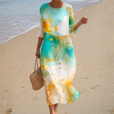 Long, flowing, stylish, and comfortable dress